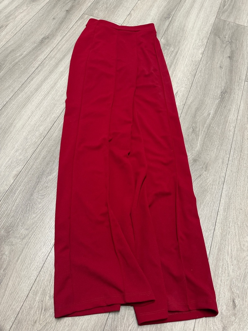 Women's Red Wide-Leg Trousers - Sleek High-Waist Style